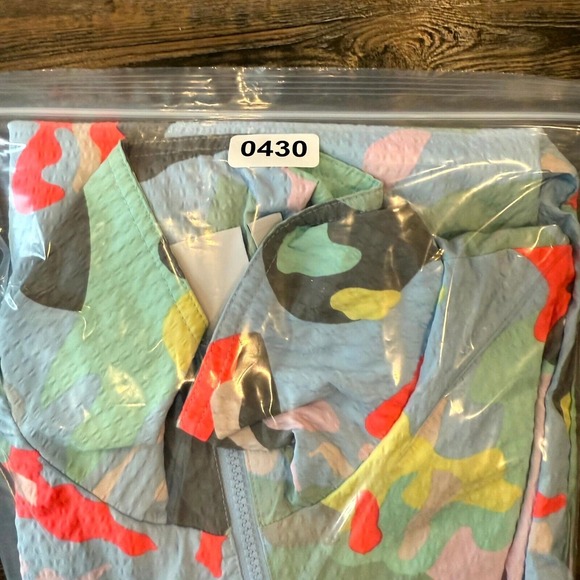 Adidas RYV Windbreaker Jacket Mens Medium Multicolor Paint Splatter Quarter Zip - Picture 12 of 12